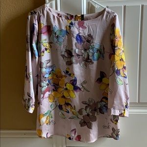 floral print polyester pink The Limited top